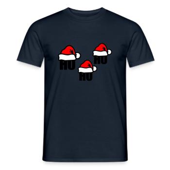 Chapeau de Père Noël ho ho ho - T-shirt homme - marine - Devant - AI Model Male 178 light (178cm)