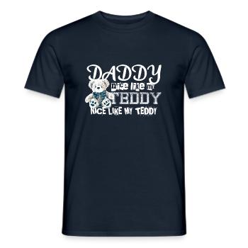 Papa nett wie mein Teddy T-Shirt Sweat - Männer T-Shirt - Navy - Vorne - AI Model Male 178 light (178cm)
