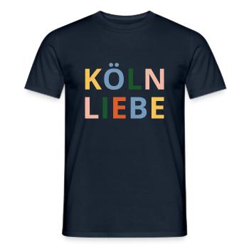 Köln Liebe, Köln ist bunt - Männer T-Shirt - Navy - Vorne - AI Model Male 178 light (178cm)