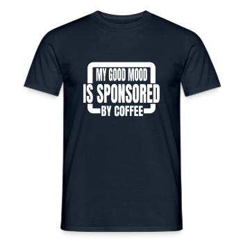 coffee lovers happy coffee and dog quote - Männer T-Shirt - Navy - Vorne - AI Model Male 178 light (178cm)