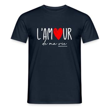l' amour de ma vie - T-shirt homme - marine - Devant - AI Model Male 178 light (178cm)