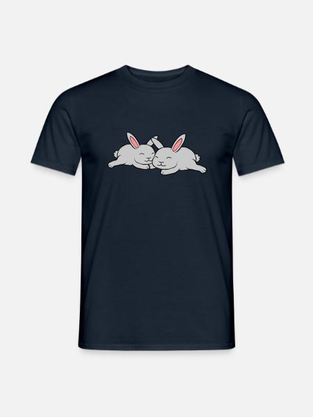 2 bunnies in love - Men's T-Shirt - navy