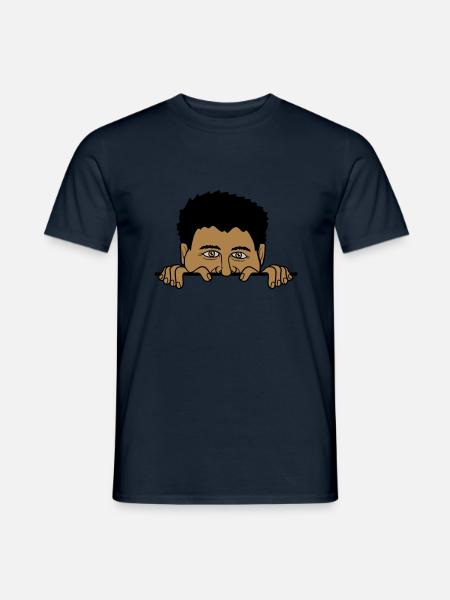 Mann hinter Mauer - Männer T-Shirt - Navy