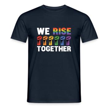 We Rise Together Bisexual Gay Trans Queer Lgbtq Ra - Männer T-Shirt - Navy - Vorne - AI Model Male 178 light (178cm)