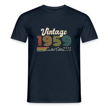 Anniversaire Vintage 1959 Édition Limitée - 1959 - T-shirt homme - marine - Devant - AI Model Male 178 light (178cm)