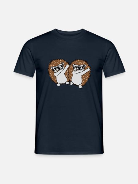 2 dabbing hedgehog friends - Men's T-Shirt - navy
