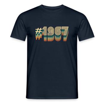 55ème anniversaire millésime 1967 - T-shirt homme - marine - Devant - AI Model Male 178 light (178cm)