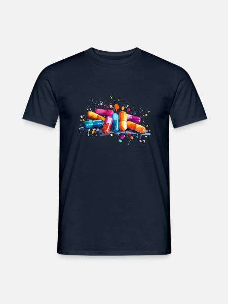 bunte Pillen - Männer T-Shirt - Navy