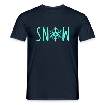 Neige flocon de neige - T-shirt homme - marine - Devant - AI Model Male 178 light (178cm)
