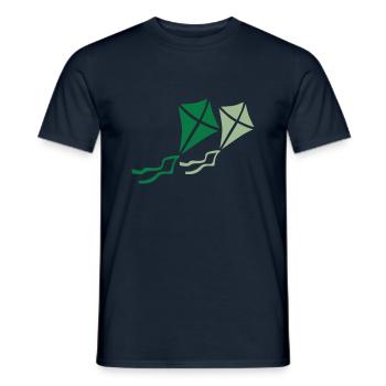 Lolass Drachen salbei und smaragd - Männer T-Shirt - Navy - Vorne - AI Model Male 178 light (178cm)