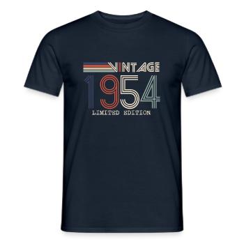 Jahrgang 1954 Jubiläumsgeschenk - Jahrgang 1954 - Männer T-Shirt - Navy - Vorne - AI Model Male 178 light (178cm)