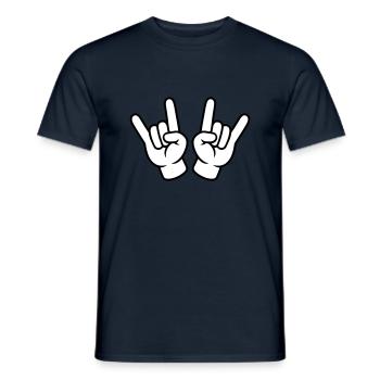Icône de main Partie - T-shirt homme - marine - Devant - AI Model Male 178 light (178cm)