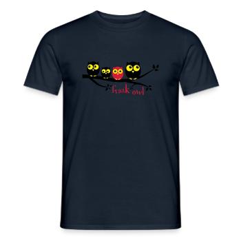 Freak Owl 3 Farbig - Männer T-Shirt - Navy - Vorne - AI Model Male 178 light (178cm)