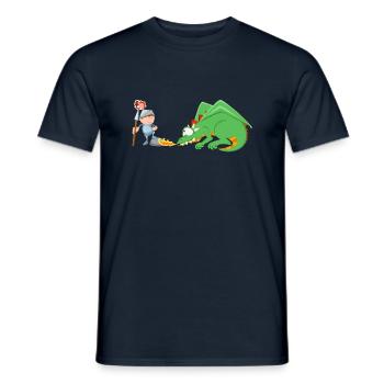 Ritter und Drache - Männer T-Shirt - Navy - Vorne - AI Model Male 178 light (178cm)