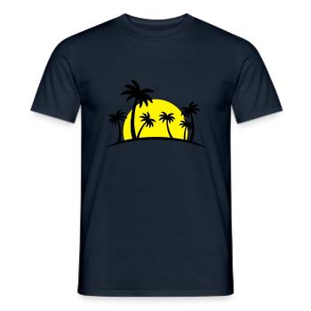 island palm sun - Männer T-Shirt - Navy - Vorne - AI Model Male 178 light (178cm)