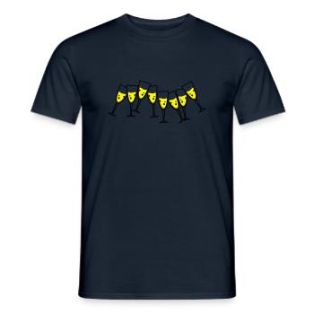 sekt glaeser design - Männer T-Shirt - Navy - Vorne - AI Model Male 178 light (178cm)