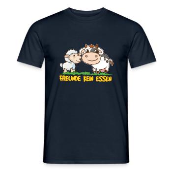 Vegan Tiere sind Freunde Veganer Vegetarier - Männer T-Shirt - Navy - Vorne - AI Model Male 178 light (178cm)