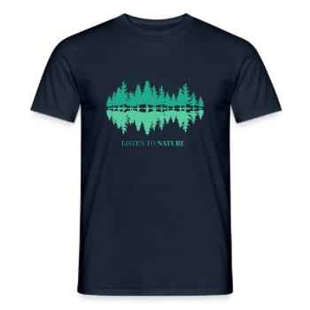 Klang der Nature, Écouter la nature, Audio - T-shirt homme - marine - Devant - AI Model Male 178 light (178cm)