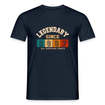 Legendary since 2007 vintage rétro anniversaire - T-shirt homme - marine - Devant - AI Model Male 178 light (178cm)