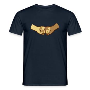 Team Fäuste Bros - Männer T-Shirt - Navy - Vorne - AI Model Male 178 light (178cm)