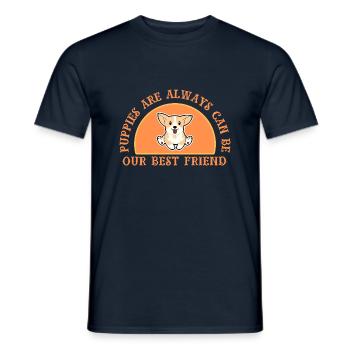 Puppies can always be your best friend - Men's T-Shirt - navy - Front - AI Model Male 178 light (178cm)