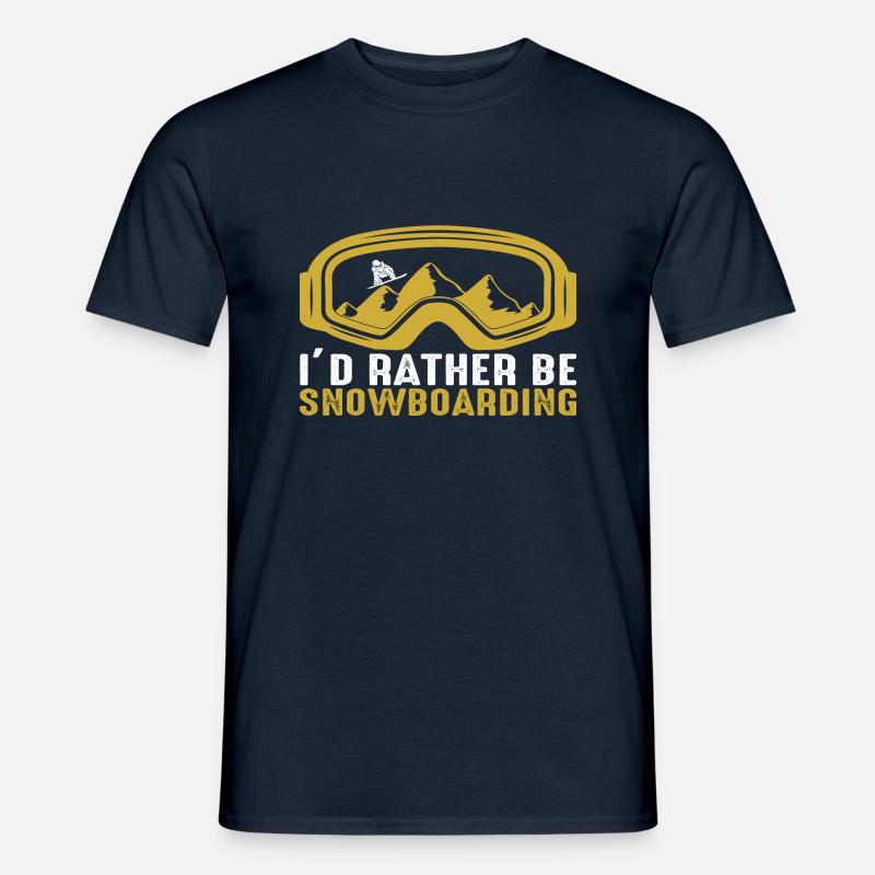 I´d rather be Snowboarding - Männer T-Shirt - Navy