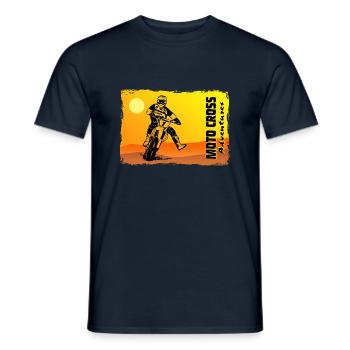 Moto Cross - Motocross - Supercross - Männer T-Shirt - Navy - Vorne - AI Model Male 178 light (178cm)