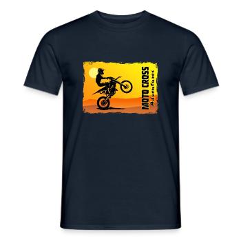 Moto Cross - Motocross - Supercross - Men's T-Shirt - navy - Front - AI Model Male 178 light (178cm)