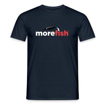 morefish Logo schwarz rot weiss - Männer T-Shirt - Navy - Vorne - AI Model Male 178 light (178cm)