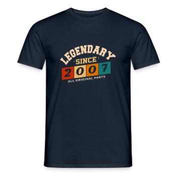 Legendär seit 2007 Vintage Retro Jubiläum - Männer T-Shirt - Navy - Vorne - AI Model Male 178 light (178cm)