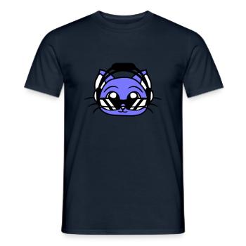 DJ Katze Gesicht Party Tier Kätzchen Haustier Kopf - Männer T-Shirt - Navy - Vorne - AI Model Male 178 light (178cm)