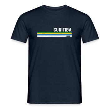 Vintage Curitiba Brazil Heritage - Proud and Bold - Men's T-Shirt - navy - Front - AI Model Male 178 light (178cm)