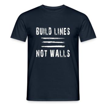 build lines not walls - Men's T-Shirt - navy - Front - AI Model Male 178 light (178cm)