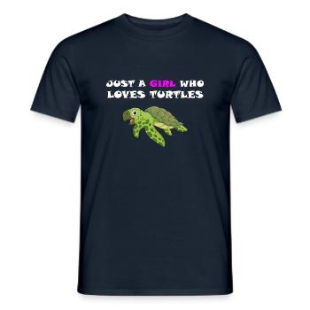Just a Girl who loves Turtels Schildkröte Meeres - Männer T-Shirt - Navy - Vorne - AI Model Male 178 light (178cm)