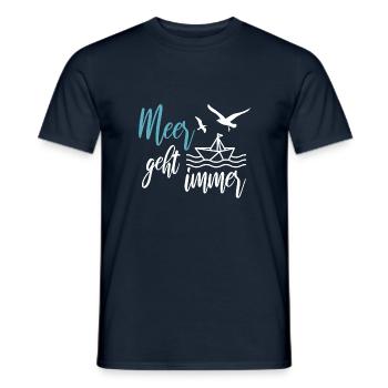 Meer geht immer - Urlaub am Meer - Männer T-Shirt - Navy - Vorne - AI Model Male 178 light (178cm)