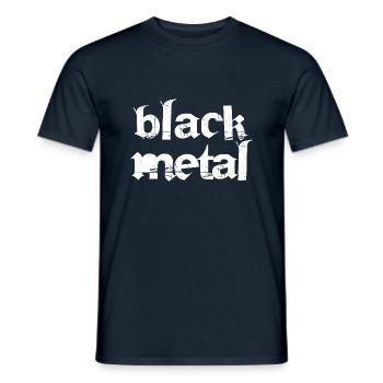 Black Metal Gothic Logo Design - Men's T-Shirt - navy - Front - AI Model Male 178 light (178cm)
