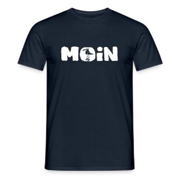 Moin Seemann Möwe Moin Shirt und Möwe. - Männer T-Shirt - Navy - Vorne - AI Model Male 178 light (178cm)