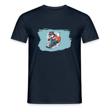 Skater-Fuchs - Männer T-Shirt - Navy - Vorne - AI Model Male 178 light (178cm)