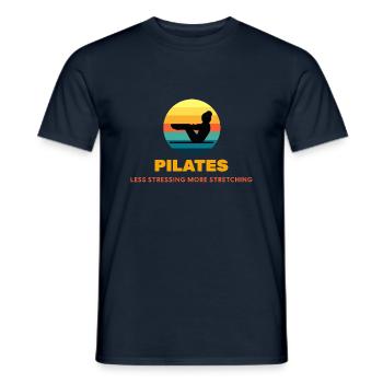 Pilates less stretching more stretching - Men's T-Shirt - navy - Front - AI Model Male 178 light (178cm)