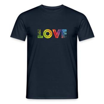 LOVE rainbow speckled - Männer T-Shirt - Navy - Vorne - AI Model Male 178 light (178cm)