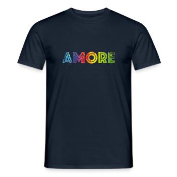 AMORE colours speckled - Men's T-Shirt - navy - Front - AI Model Male 178 light (178cm)