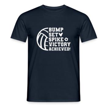 Bump Set Spike Victory Achieved volleyball - Männer T-Shirt - Navy - Vorne - AI Model Male 178 light (178cm)