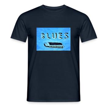 DIE BLUES HARMONICA 1 - Männer T-Shirt - Navy - Vorne - AI Model Male 178 light (178cm)