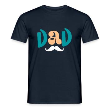 Geschenk Papa Vatertag T-Shirt Papa Schnurrbart - Männer T-Shirt - Navy - Vorne - AI Model Male 178 light (178cm)
