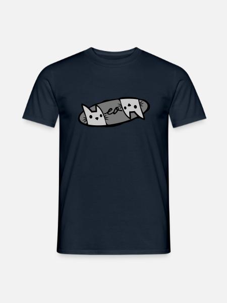 Meow 2 Cats Logo - Men's T-Shirt - navy