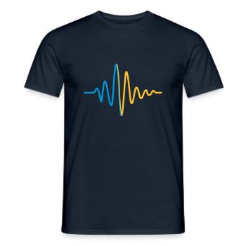 Affichage de la fréquence des impulsions pulsées - T-shirt homme - marine - Devant - AI Model Male 178 light (178cm)