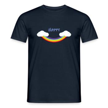Arc-en-ciel inversé en forme de sourire - T-shirt homme - marine - Devant - AI Model Male 178 light (178cm)