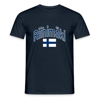 Riihimäki drapeau finlandais - T-shirt homme - marine - Devant - AI Model Male 178 light (178cm)