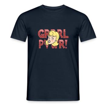 GRRRL PWR - T-shirt homme - marine - Devant - AI Model Male 178 light (178cm)