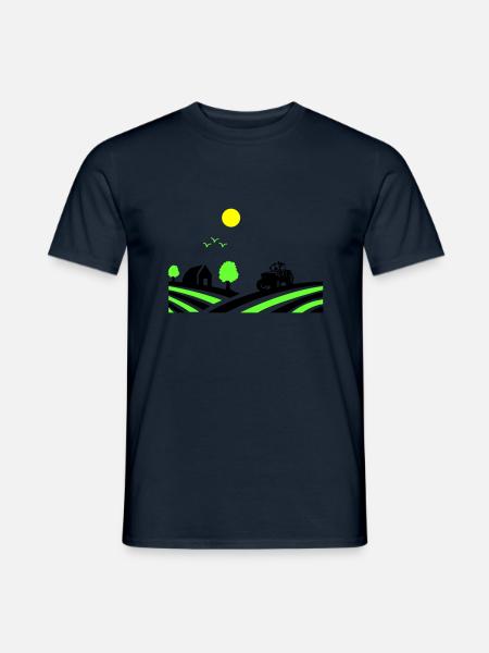 Tractor Farm - Men's T-Shirt - navy